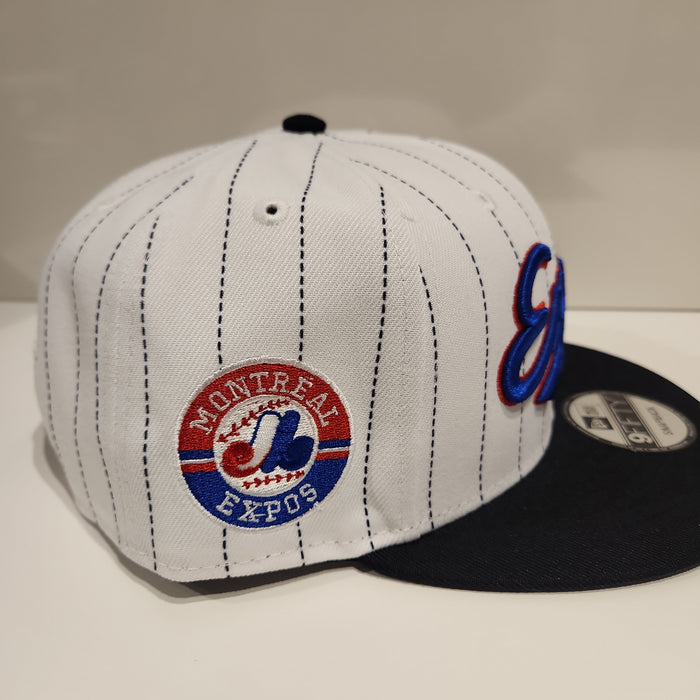 Montreal Expos MLB New Era Men's White 9Fifty Cooperstown Pinstripe Retro Uniform Snapback