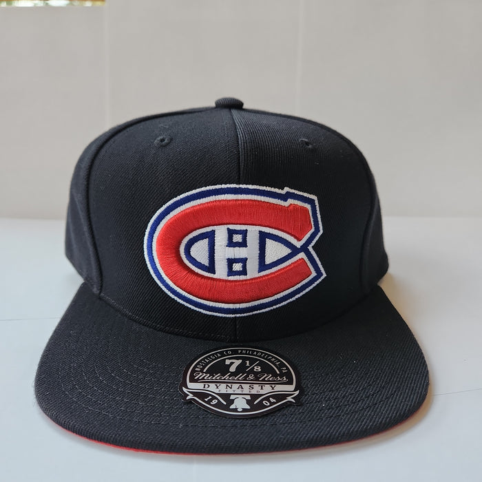 Montreal Canadiens NHL Mitchell & Ness Men's Black Team Color Undervisor Fitted Hat