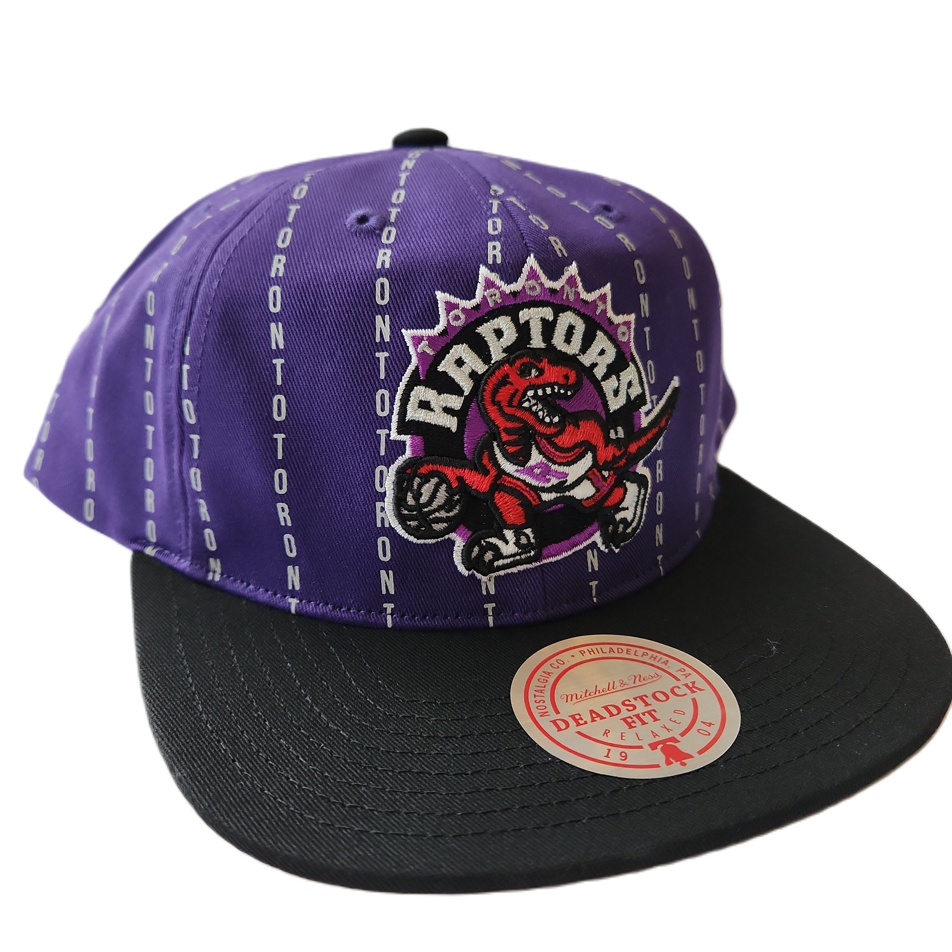 Toronto Raptors NBA Mitchell & Ness Snapback violet City à fines rayures pour hommes