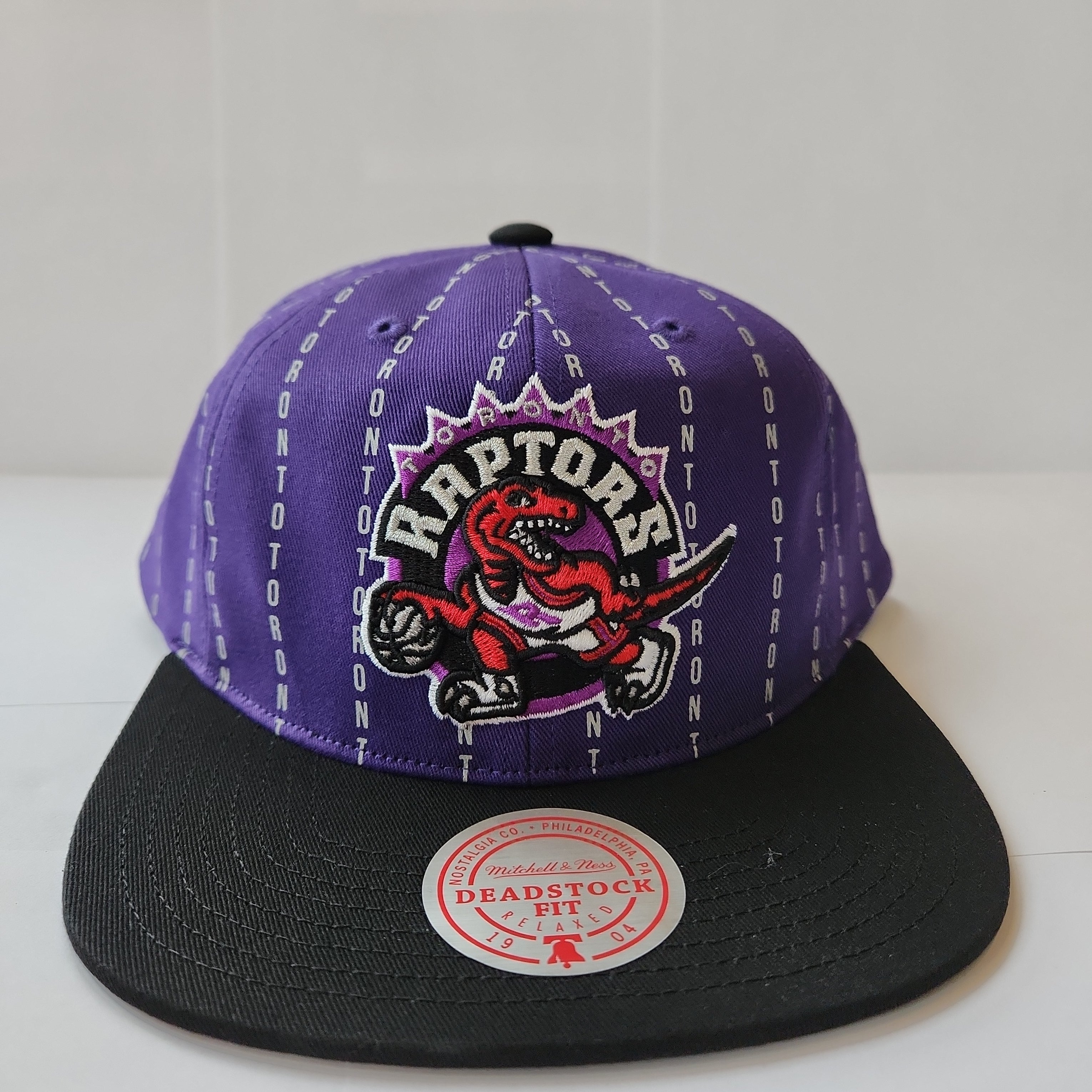 Toronto Raptors NBA Mitchell & Ness Snapback violet City à fines rayures pour hommes