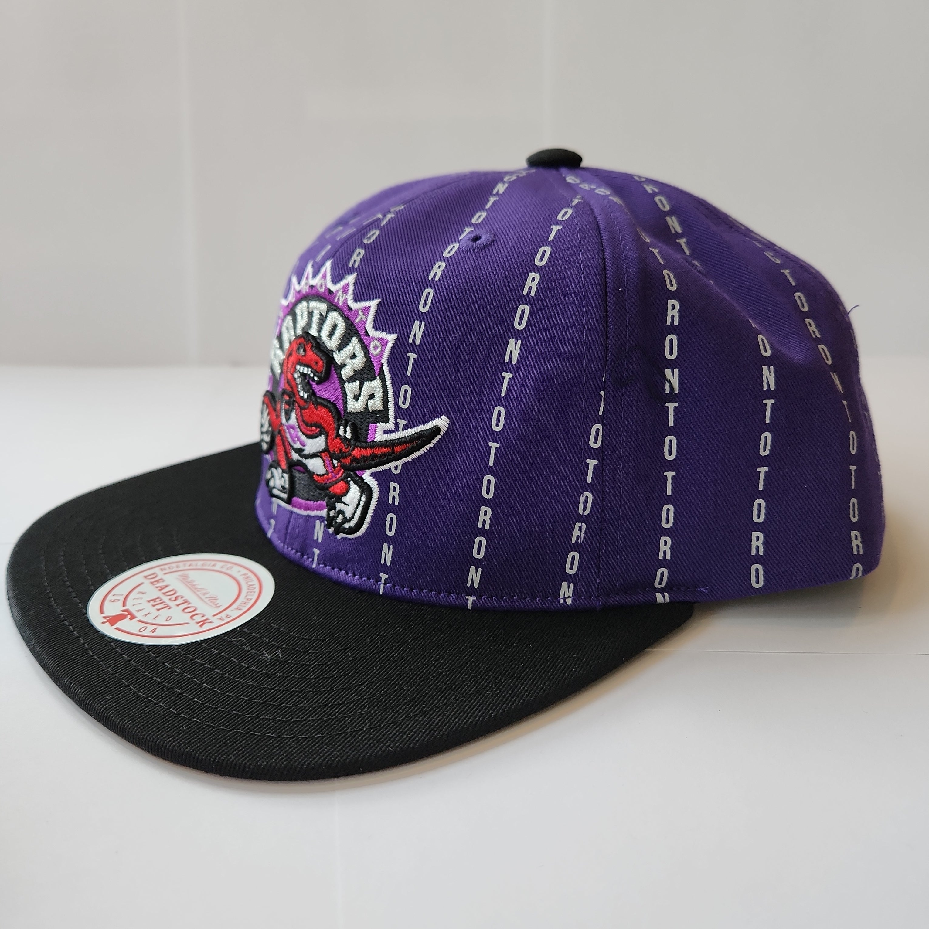 Toronto Raptors NBA Mitchell & Ness Snapback violet City à fines rayures pour hommes