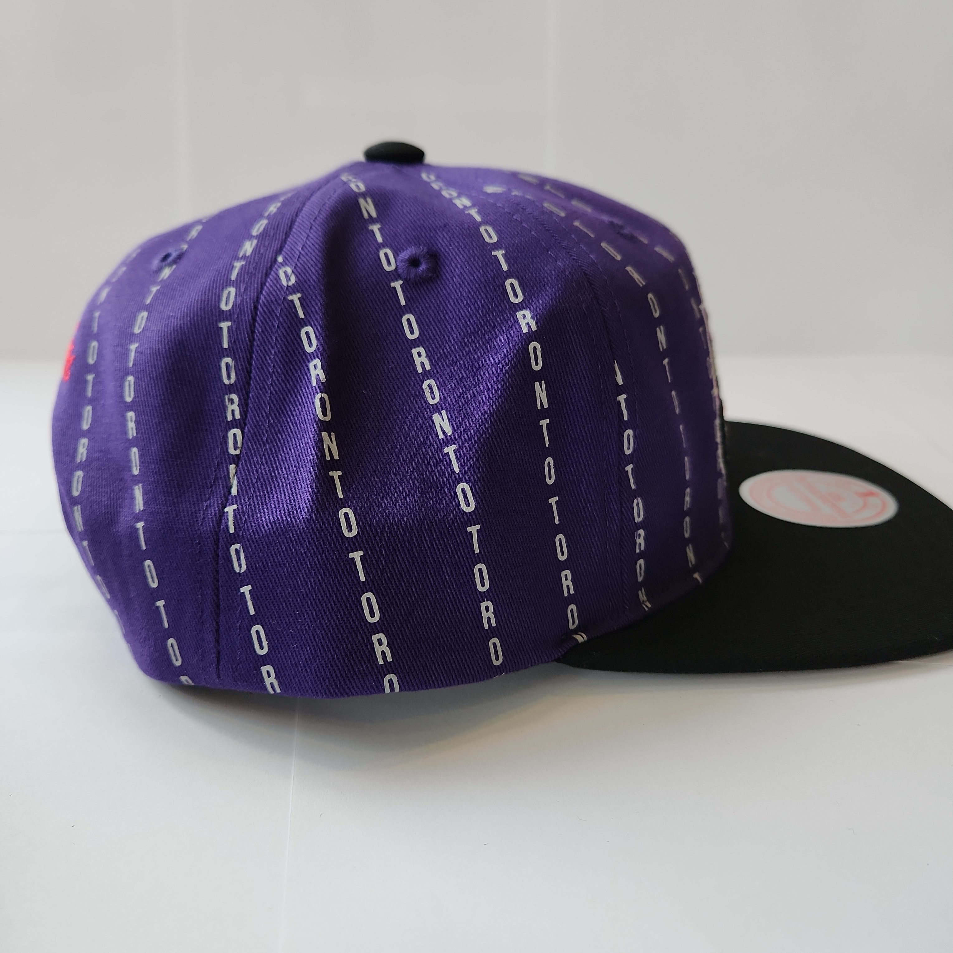 Toronto Raptors NBA Mitchell & Ness Snapback violet City à fines rayures pour hommes