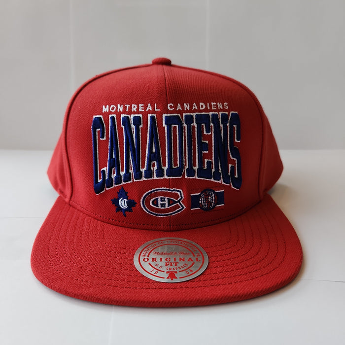 Montreal Canadiens NHL Mitchell & Ness Men's Red Champ Stack Snapback