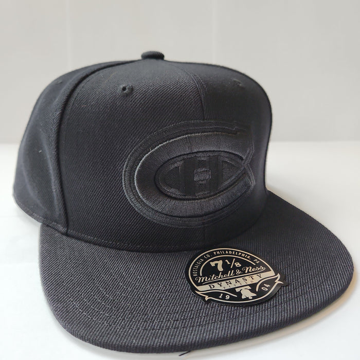Montreal Canadiens NHL Mitchell & Ness Men's Black on Black Fitted Hat