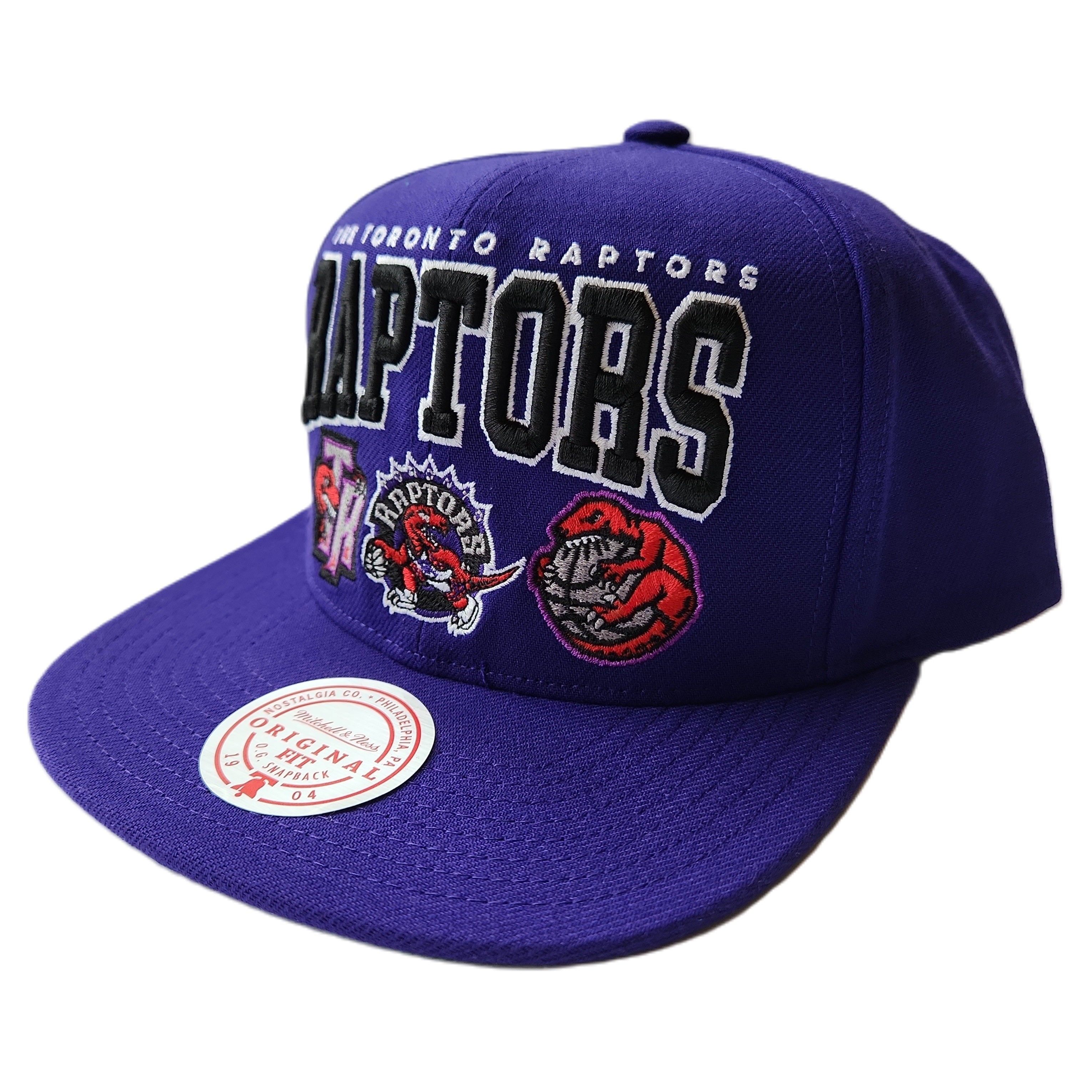 Toronto Raptors NBA Mitchell & Ness pour homme Violet Champ Stack Snapback