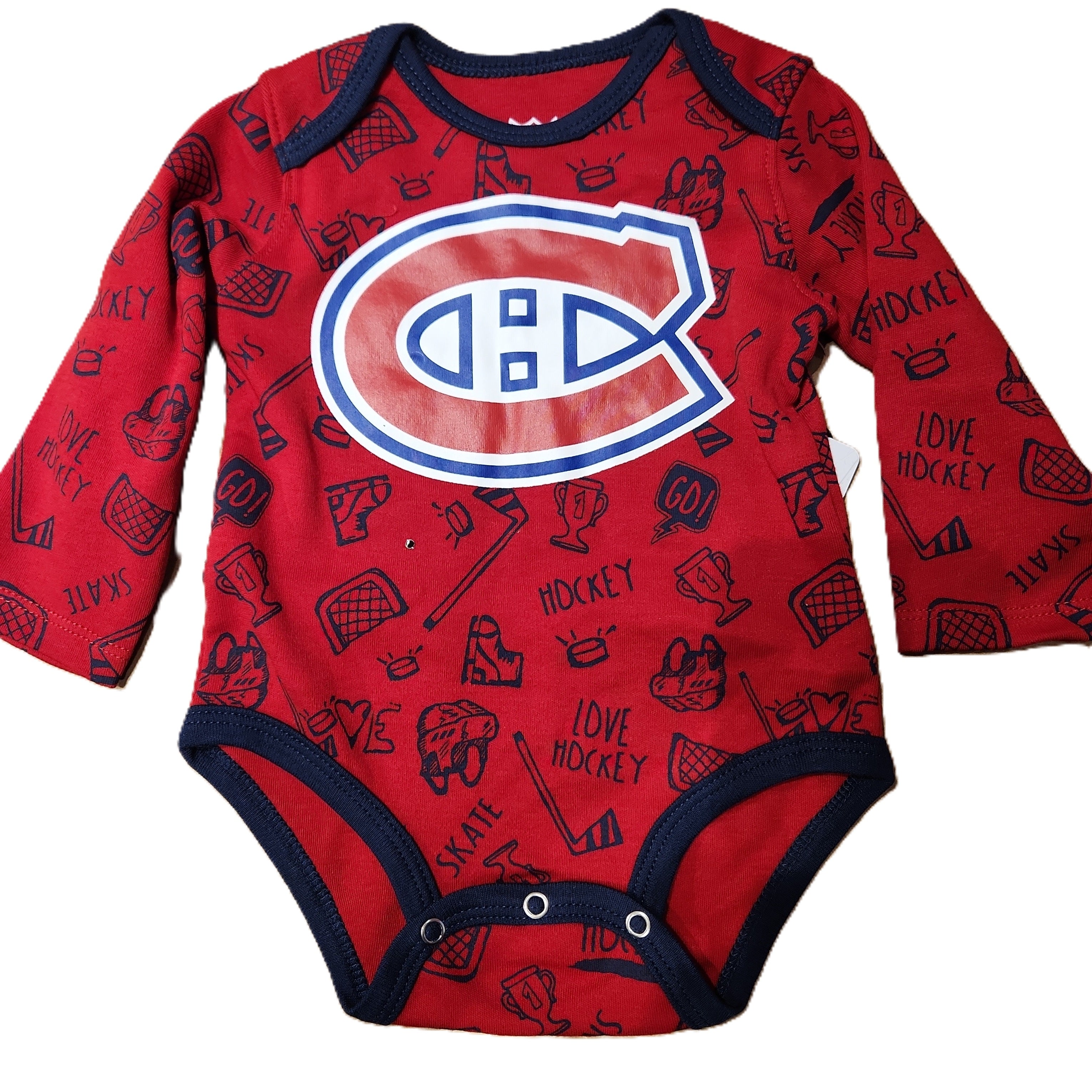 Canadiens de Montréal NHL Outerstuff Infant Red Dynamic Defender Creeper à manches longues