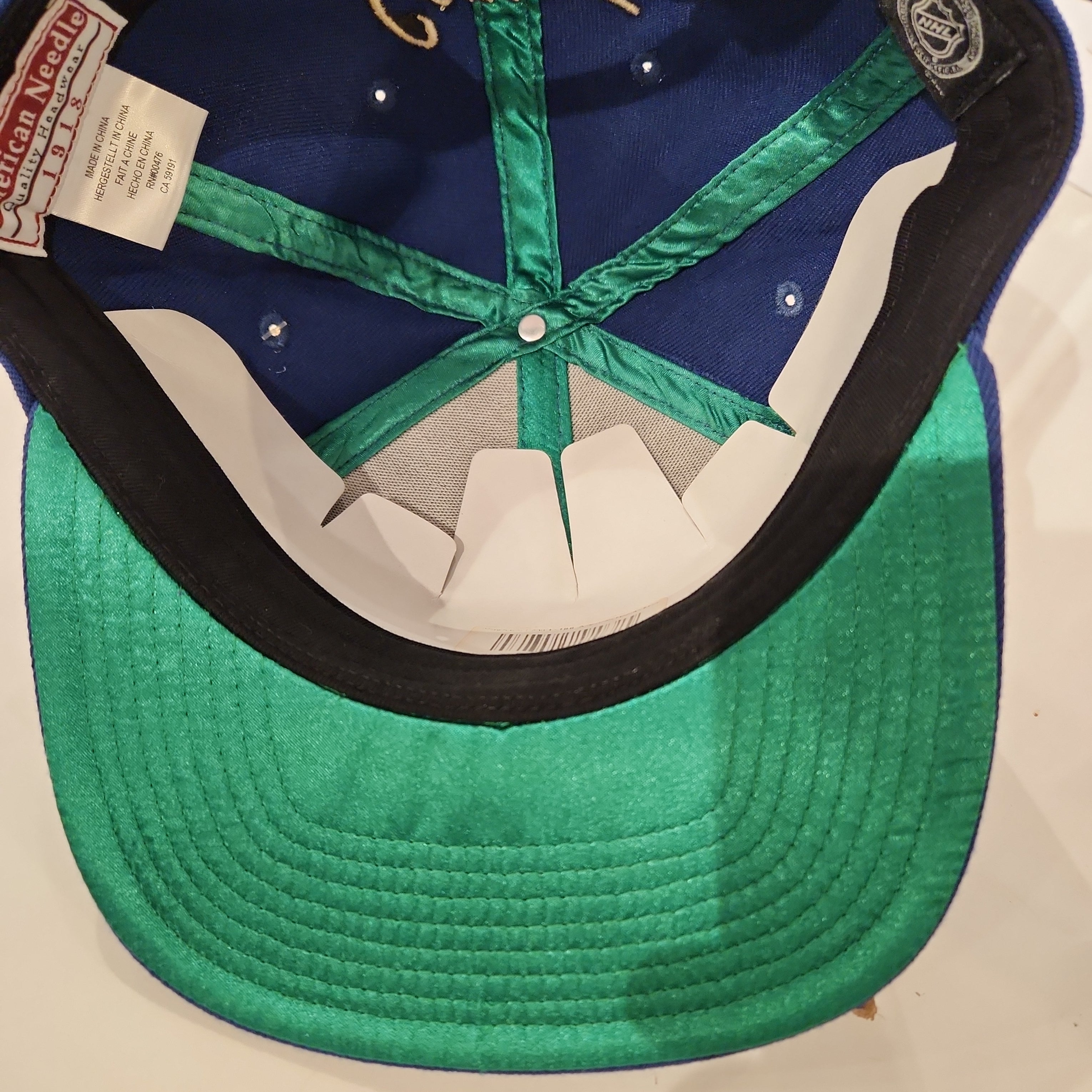 Vancouver Canucks NHL American Needle Men's Royal Blue Vintage Varsity Snapback