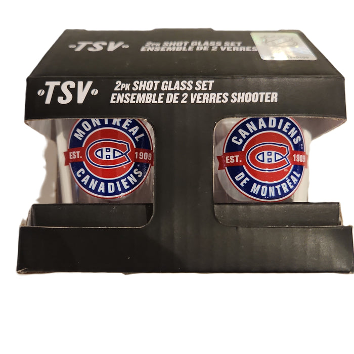 Montreal Canadiens NHL TSV 2 Pack Retro Shot Glass Set