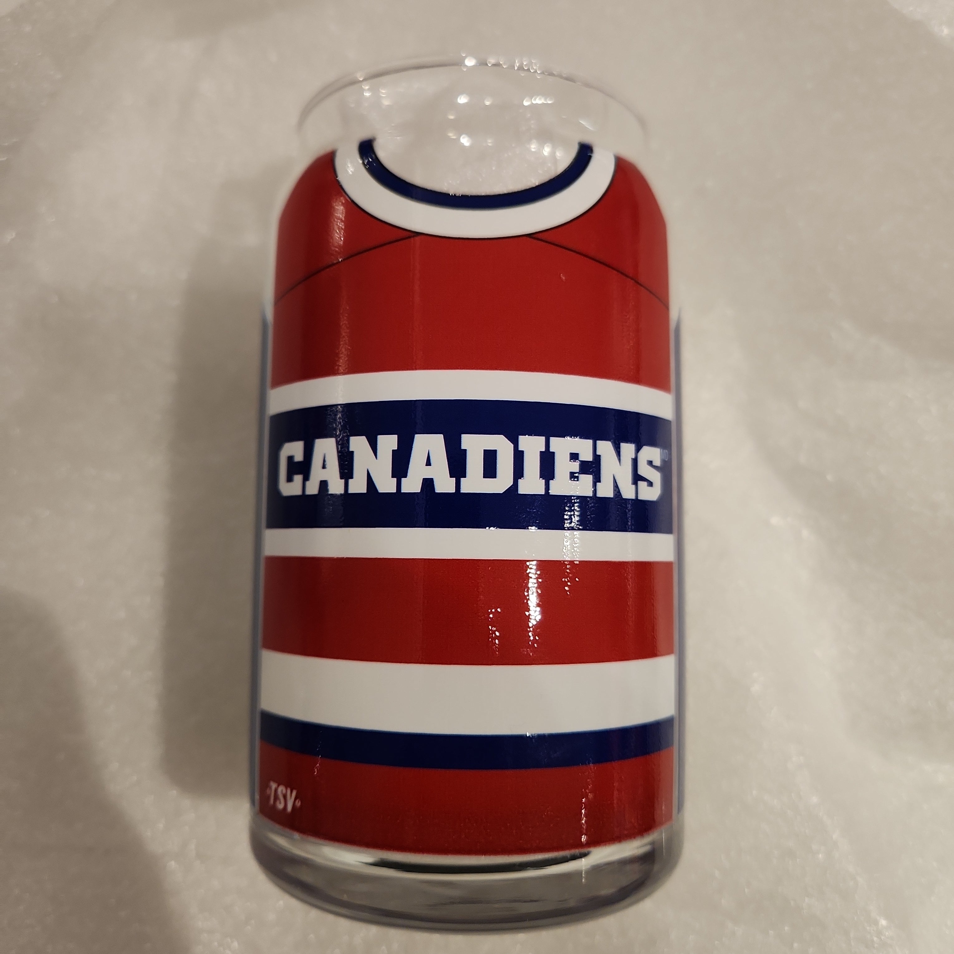 Verre de canette d'uniforme d'équipe TSV des Canadiens de Montréal de la LNH de 16 oz