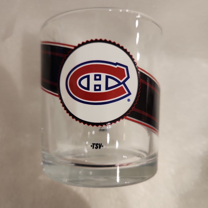 Montreal Canadiens NHL TSV 11oz Rock Glass Black Label Design