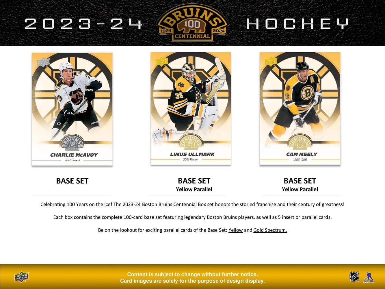 Coffret du centenaire 2024 de la LNH des Bruins de Boston