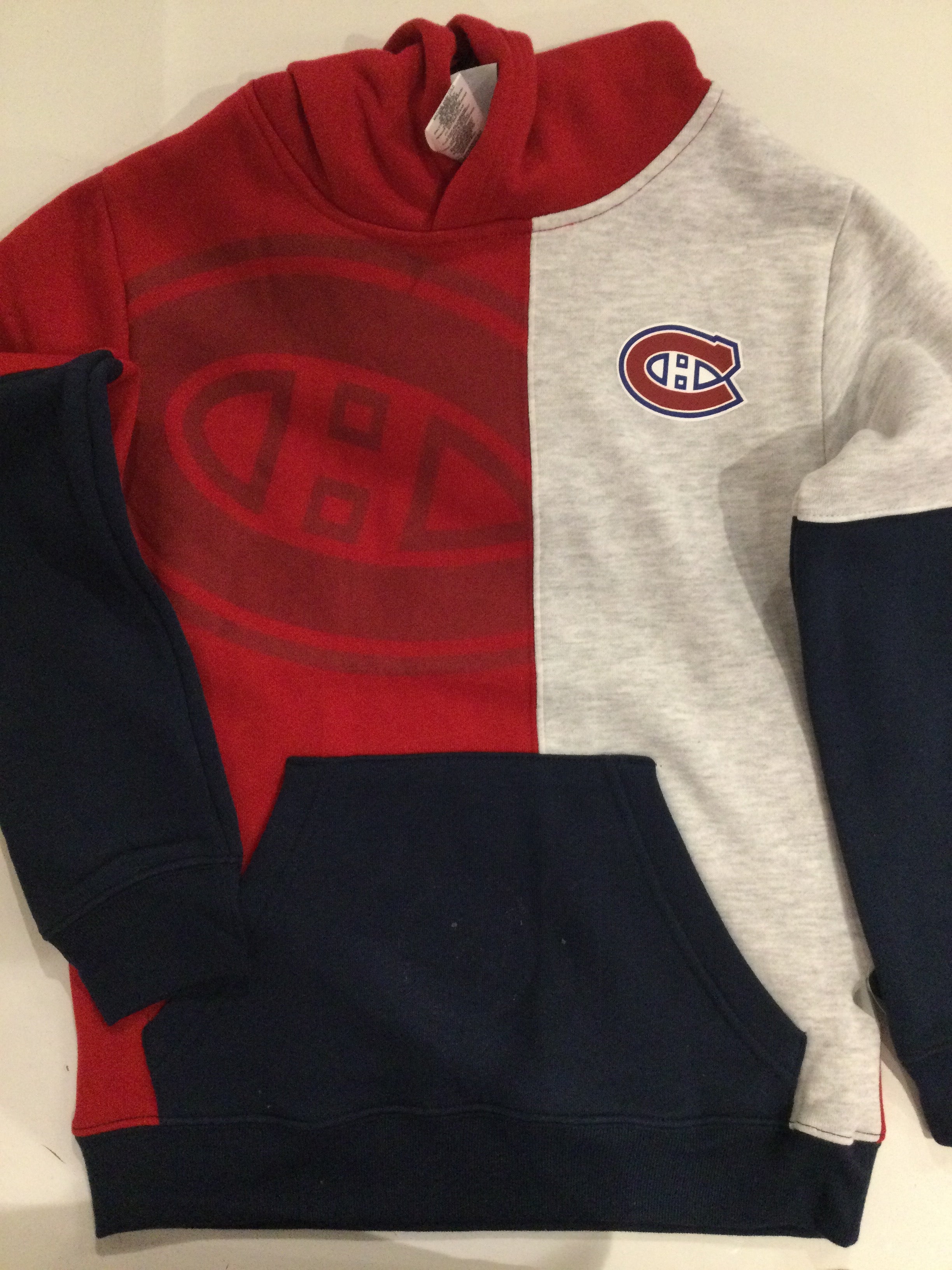 Chandail à capuchon Prevail pour jeunes Canadiens de Montréal NHL Outerstuff bleu marine/rouge