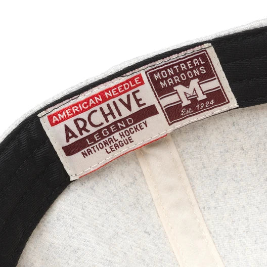 Montreal Maroons NHL American Needle Men's Ivory Maroon Vintage Archive Legend Adjustable
