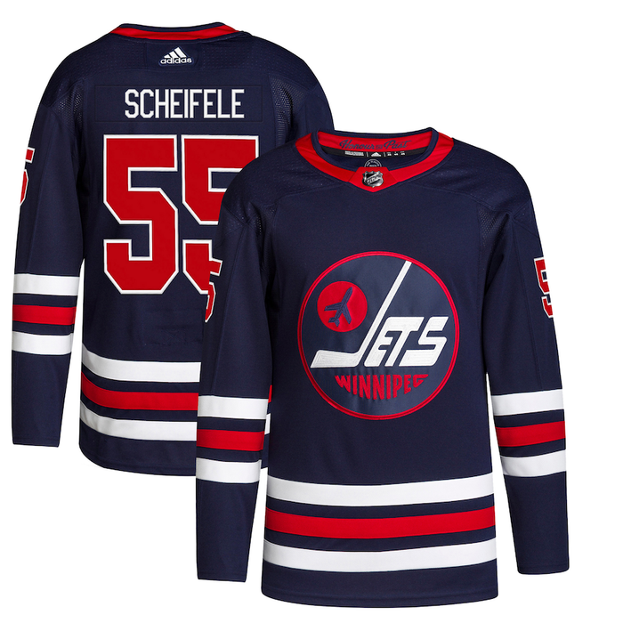 Mark Scheifele Winnipeg Jets NHL Adidas Men's Navy Primgreen Pro Alternate Jersey