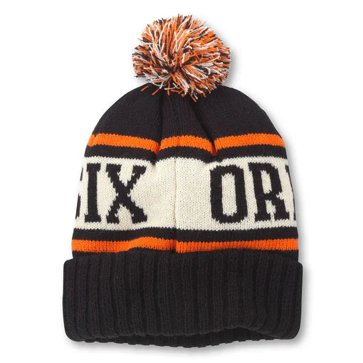 Bonnet tricoté noir Original Six NHL American Needle pour homme avec pompon et ligne d'oreiller