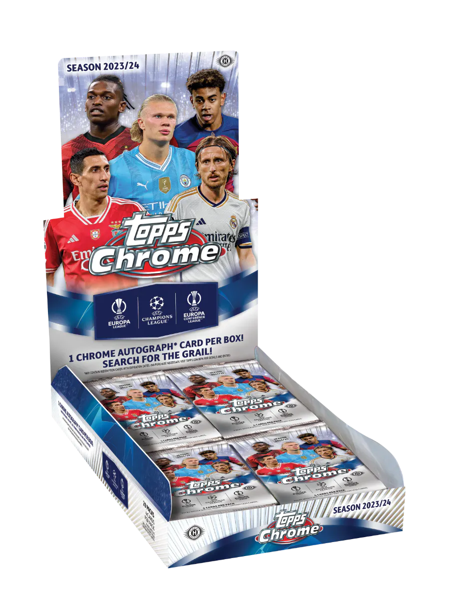 Coffret de loisirs de football des compétitions de clubs de l'UEFA Topps 23/2024 Chrome