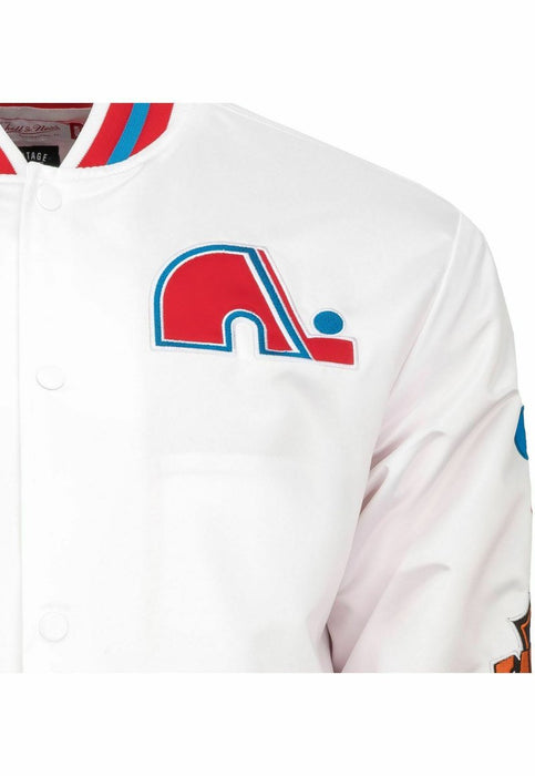 Quebec Nordiques NHL Mitchell & Ness Men’s White City Collection Lightweight Satin Jacket