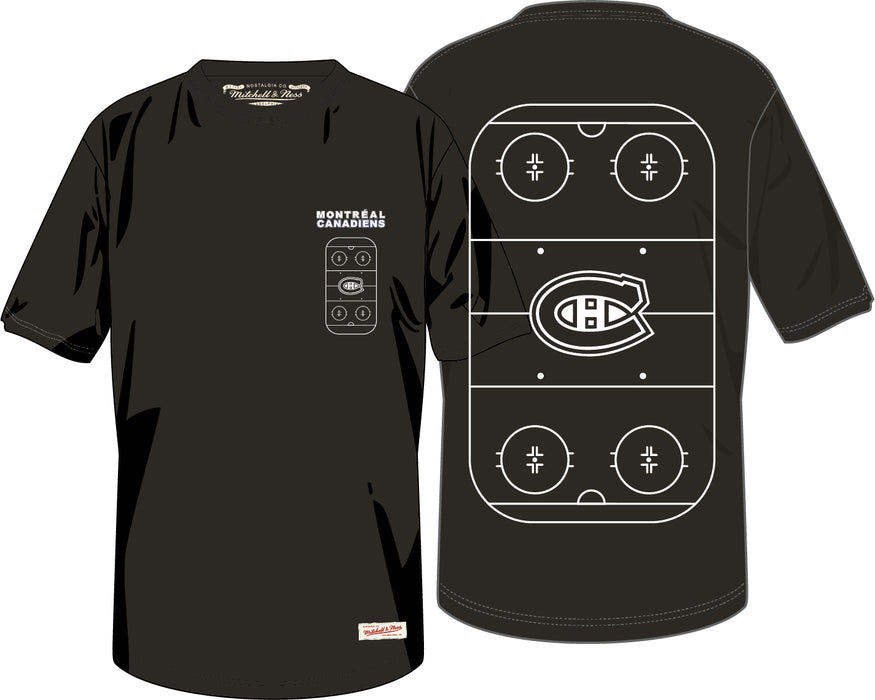 Montreal Canadiens NHL Mitchell & Ness Men's Black Ice Rink T-Shirt
