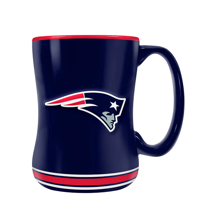 New England Patriots NFL TSV 14oz Navy Team Crest Sculpted Mug
