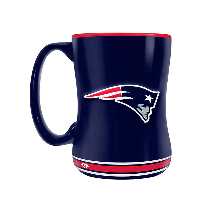 New England Patriots NFL TSV 14oz Navy Team Crest Sculpted Mug