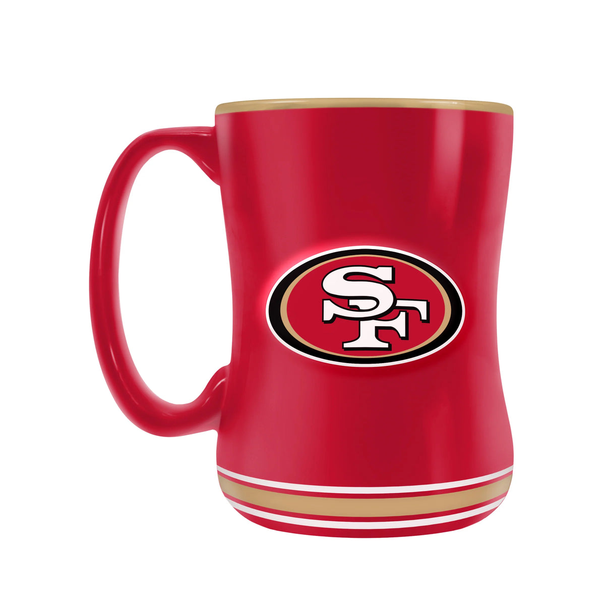 San Francisco 49ers NFL TSV 14oz Red Team Crest Sculpted Coffee Mug