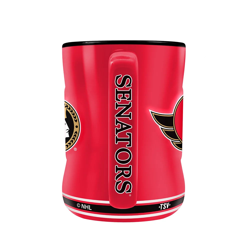 Ottawa Senators NHL TSV 14oz Red Team Crest Sculpted Coffee Mug