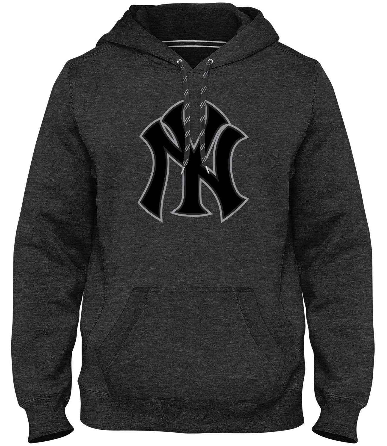 Sweat à capuche à logo en sergé anthracite pour homme avec logo MLB Bulletin des Yankees de New York