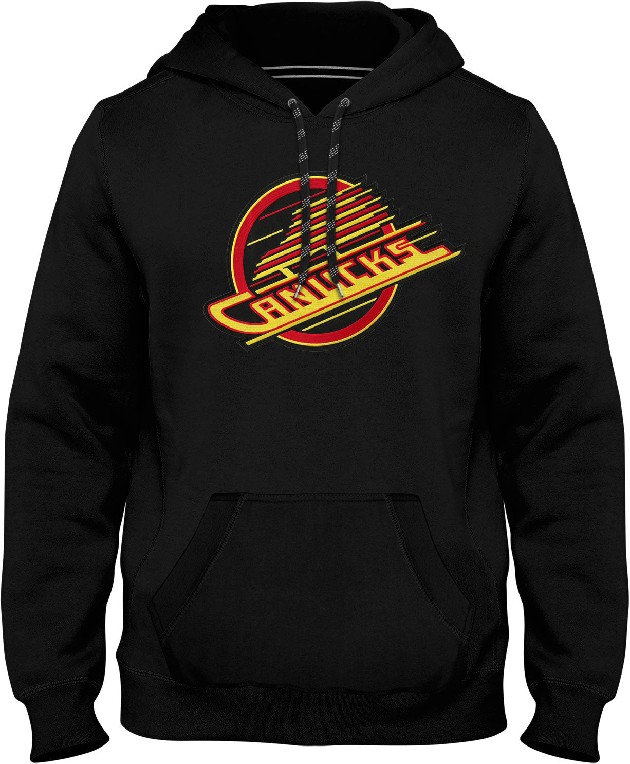 Vancouver Canucks NHL Bulletin Men's Black Express Twill Skate Logo Hoodie