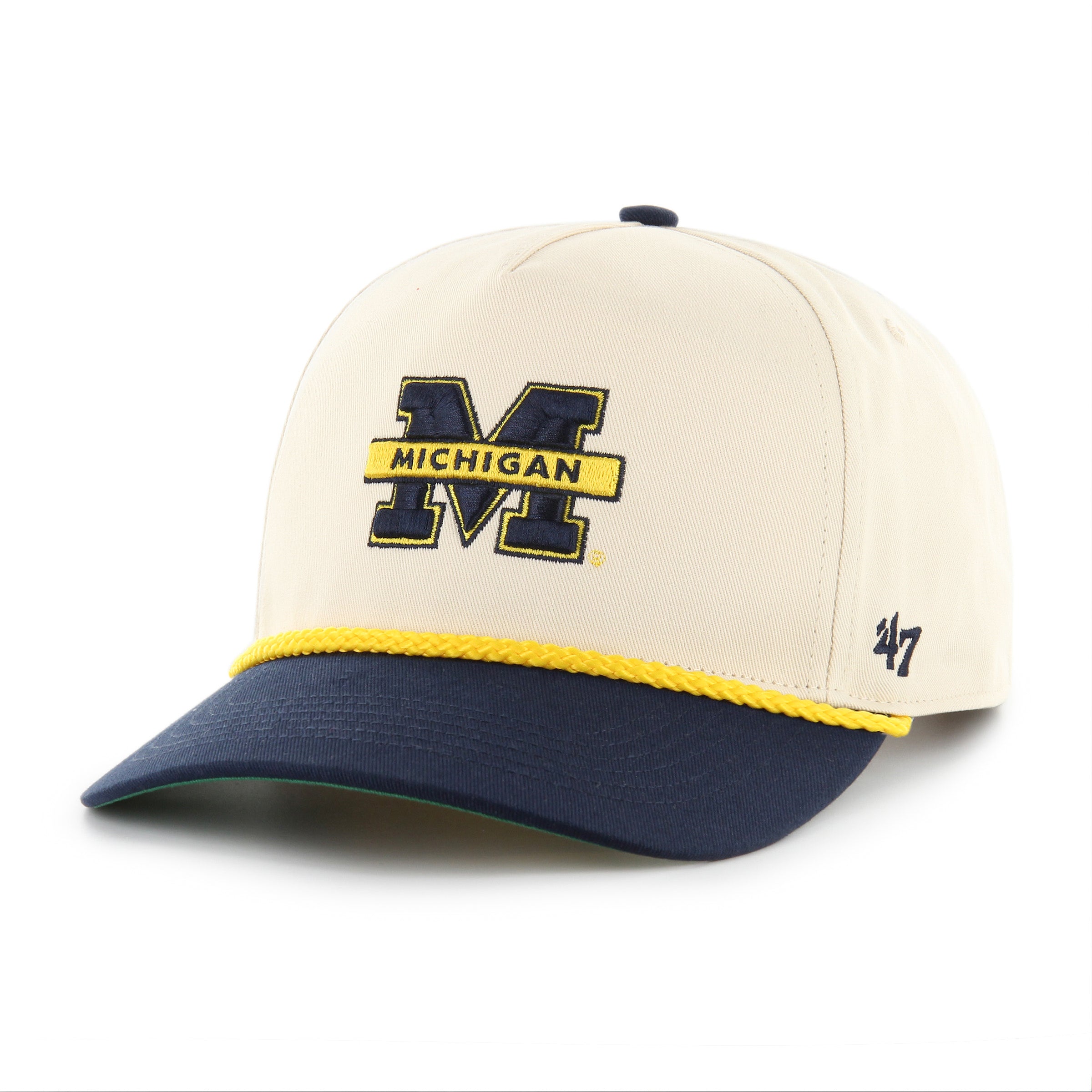Michigan Wolverines NCAA 47 Brand Men's Natural Rope Two Tone Hitch Snapback Hat