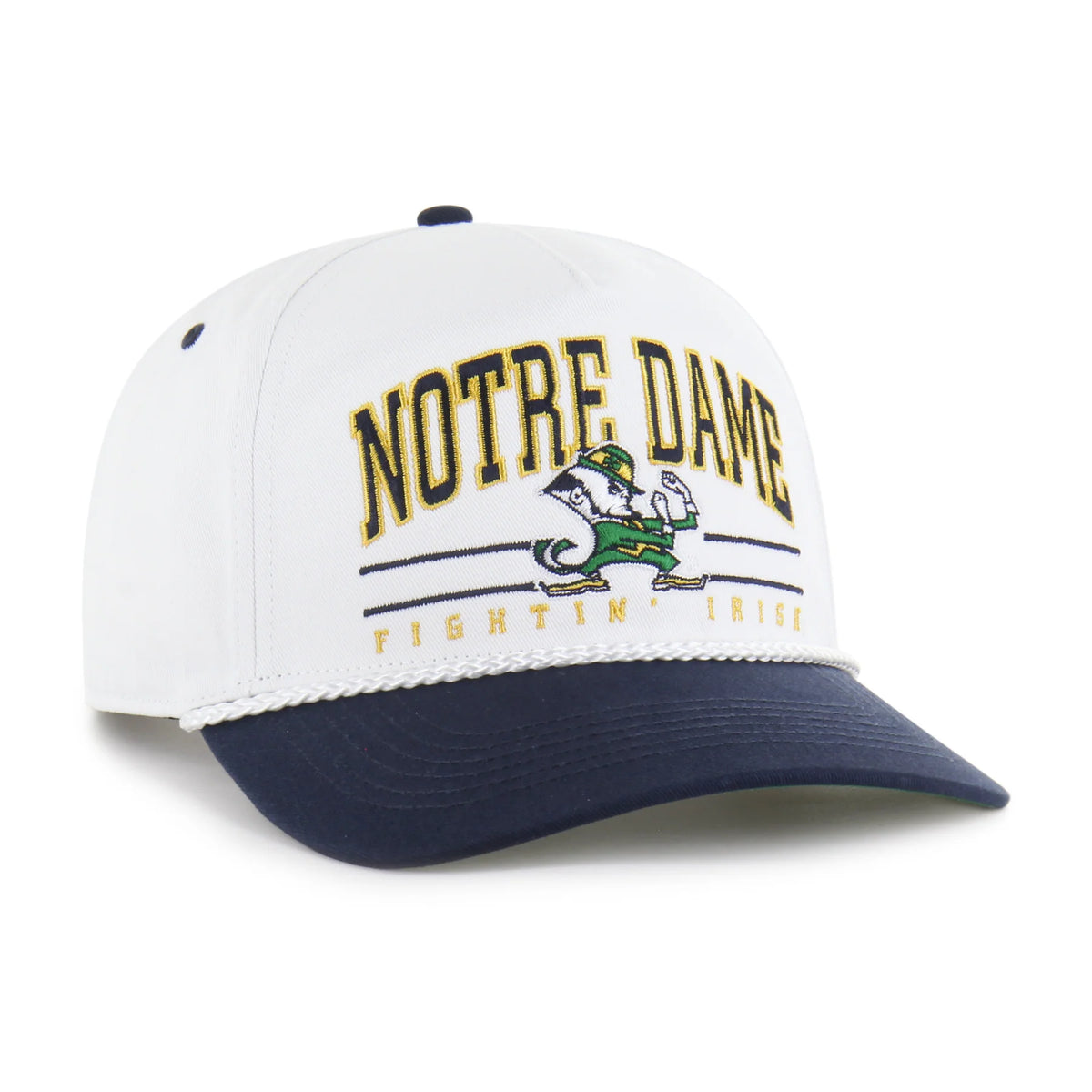 Notre-Dame Fighting Irish NCAA 47 Brand Men's White Roscoe Rope Two Tone Hitch Snapback Hat