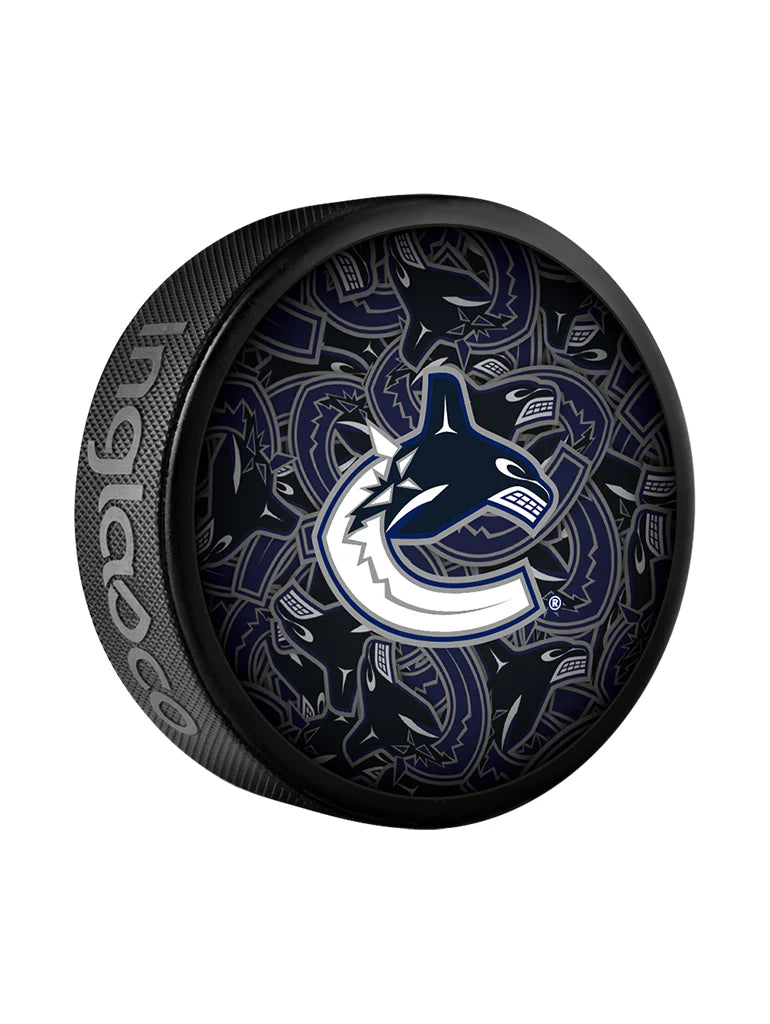 Rondelle de hockey souvenir clone Inglasco des Canucks de Vancouver de la LNH