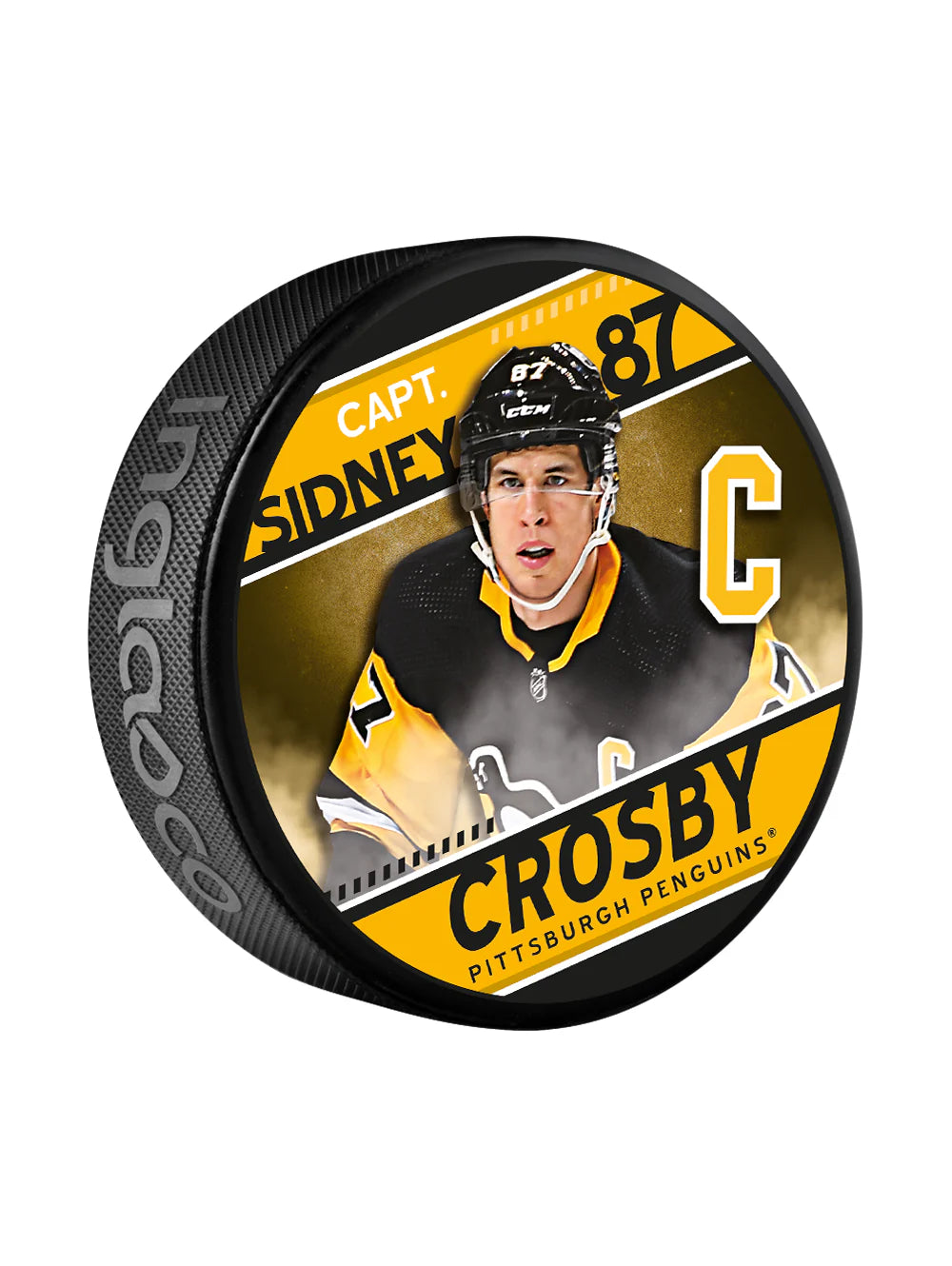 Sidney Crosby Pittsburgh Penguins NHL Inglasco Cube Captain Series Hockey Puck