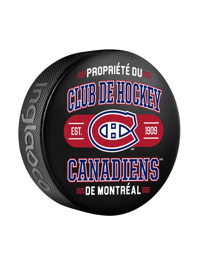 Montreal Canadiens NHL Inglasco Property Of Souvenir Collector Hockey Puck