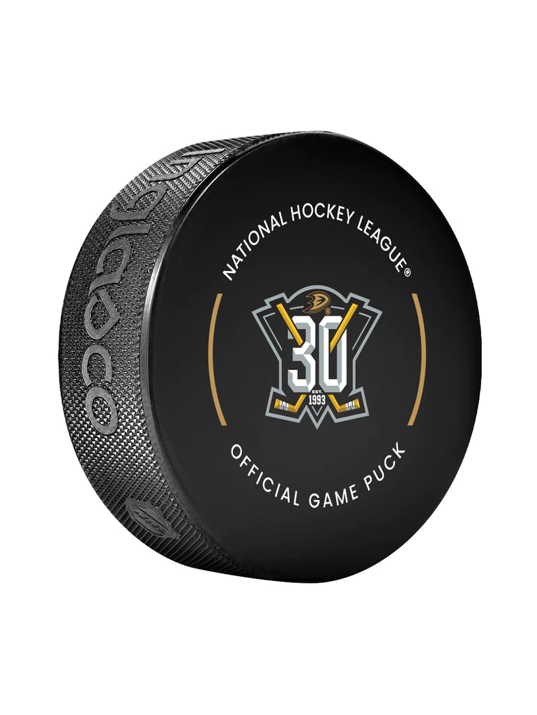 Anaheim Ducks NHL Inglasco 30th Anniversary 2023-24 Officially Licensed Game Hockey Puck