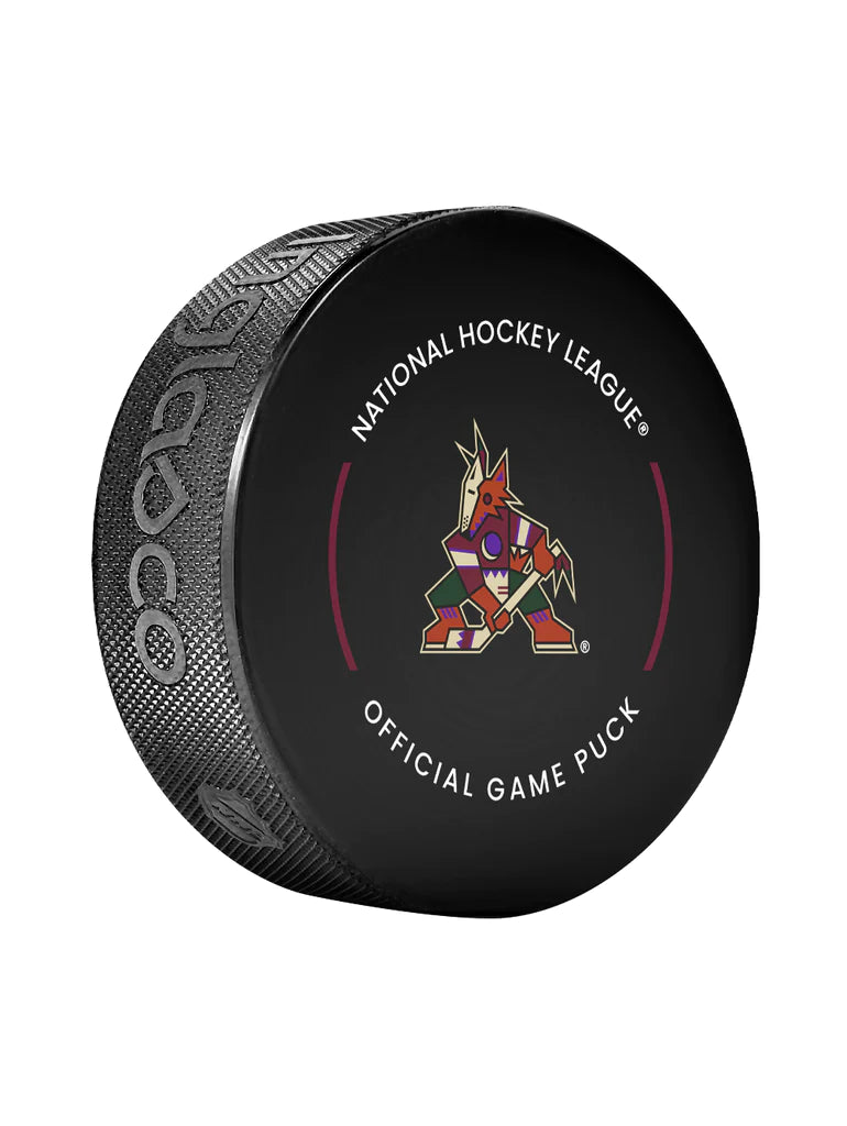 Rondelle de hockey sous licence officielle des Coyotes de l'Arizona NHL Inglasco 2023-24