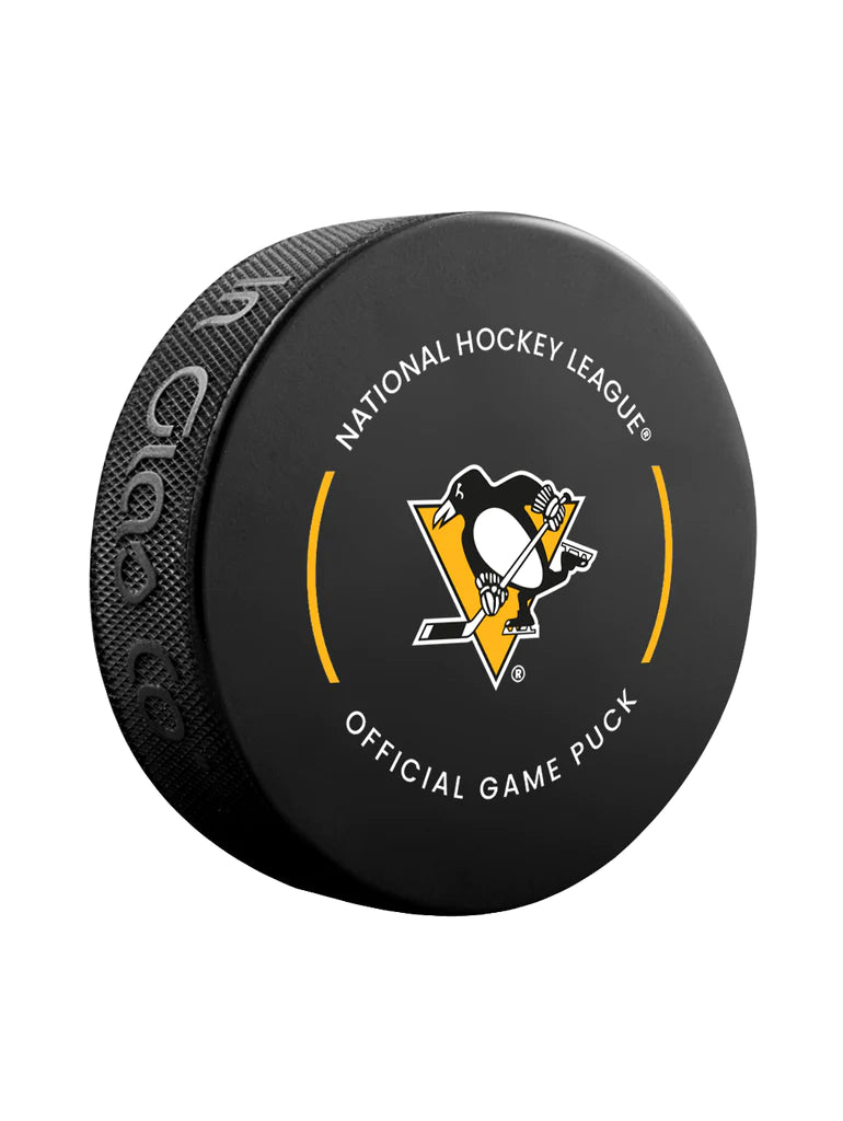 Rondelle de hockey sous licence officielle NHL Inglasco 2024-25 des Penguins de Pittsburgh