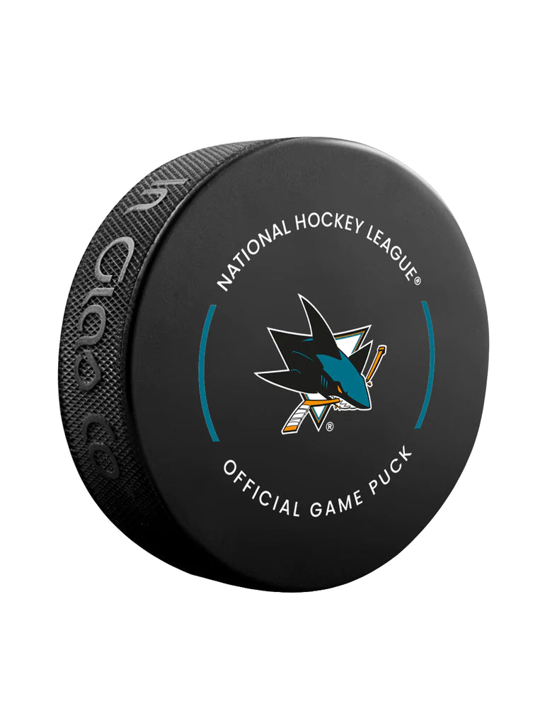 Rondelle de hockey sous licence officielle NHL Inglasco 2024-25 des Sharks de San Jose