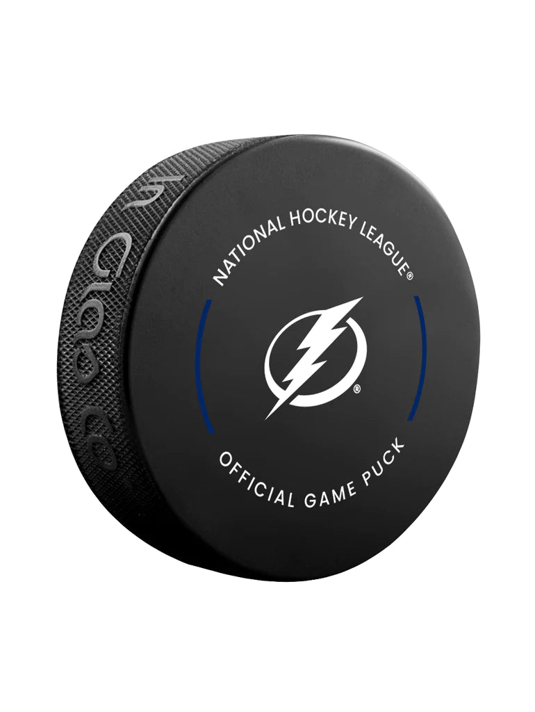 Rondelle de hockey sous licence officielle NHL Inglasco 2024-25 du Lightning de Tampa Bay