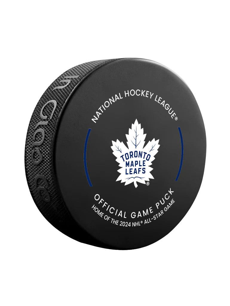 Rondelle de hockey sous licence officielle des Maple Leafs de Toronto NHL Inglasco, domicile du match des étoiles 2023-24