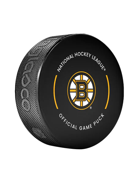 Rondelle de hockey sous licence officielle NHL Inglasco 2024-25 des Bruins de Boston