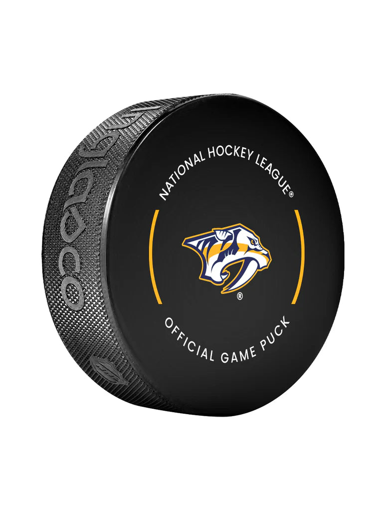 Rondelle de hockey sous licence officielle NHL Inglasco 2024-25 des Predators de Nashville