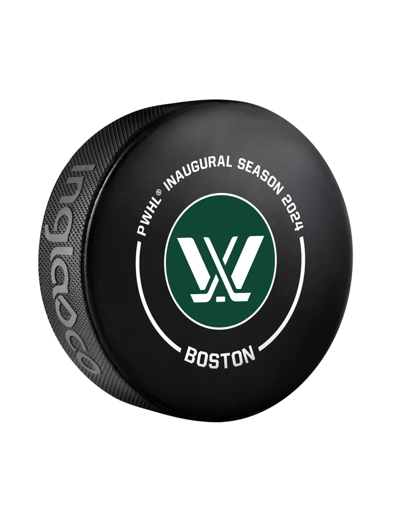 Boston PWHL Inglasco 2024 Saison inaugurale Rondelle de hockey sous licence officielle