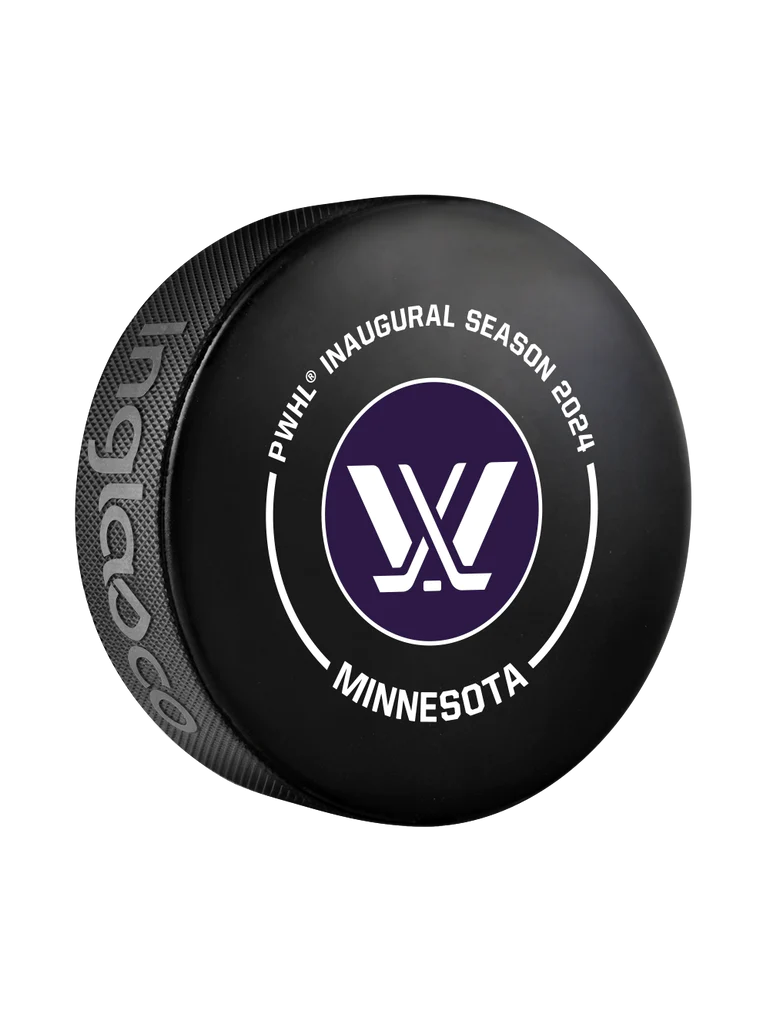 Minnesota PWHL Inglasco 2024 Saison inaugurale Rondelle de hockey sous licence officielle