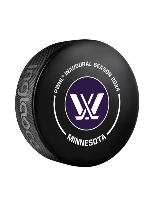 Minnesota PWHL Inglasco 2024 Inaugural Season Officially Licensed Game Hockey Puck