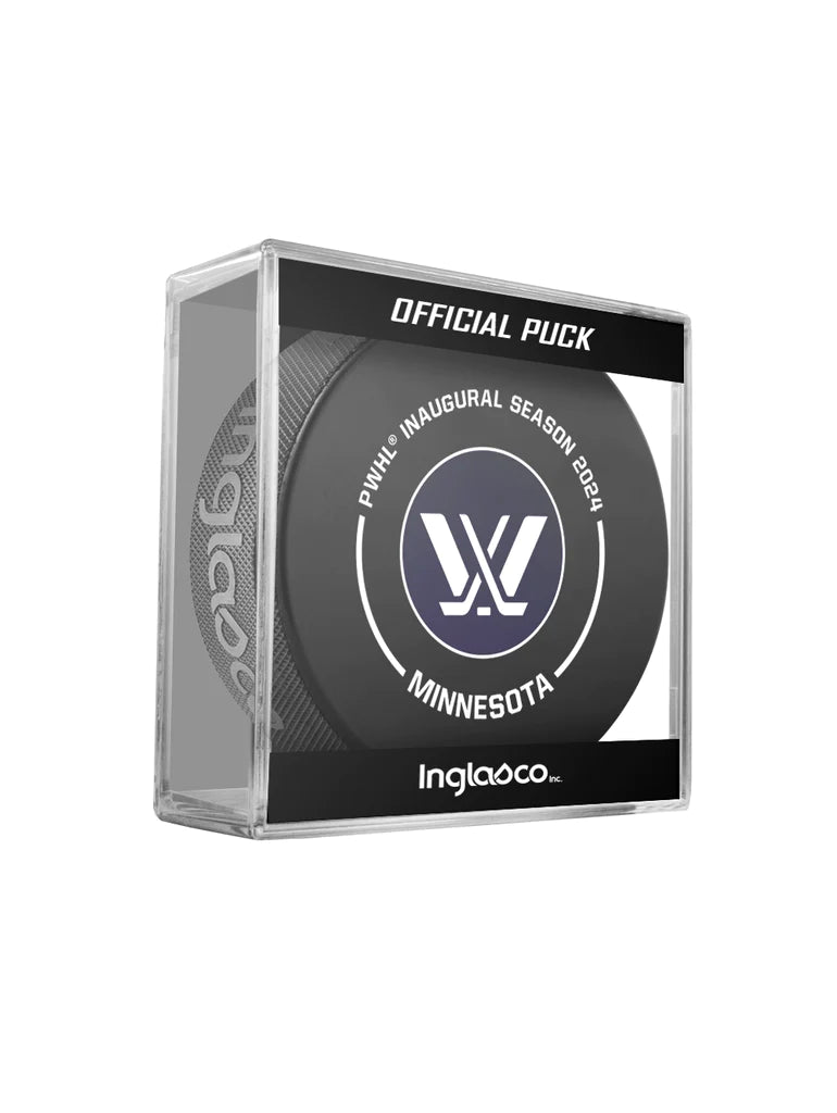 Minnesota PWHL Inglasco 2024 Inaugural Season Officially Licensed Game Hockey Puck