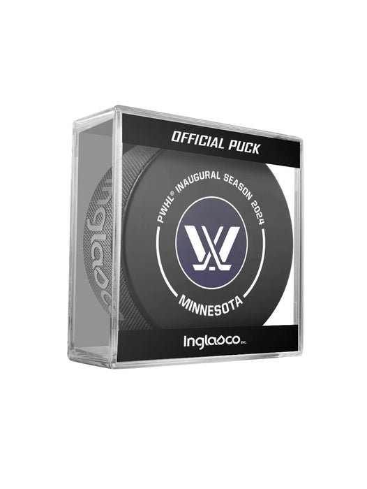 Minnesota PWHL Inglasco 2024 Inaugural Season Officially Licensed Game Hockey Puck