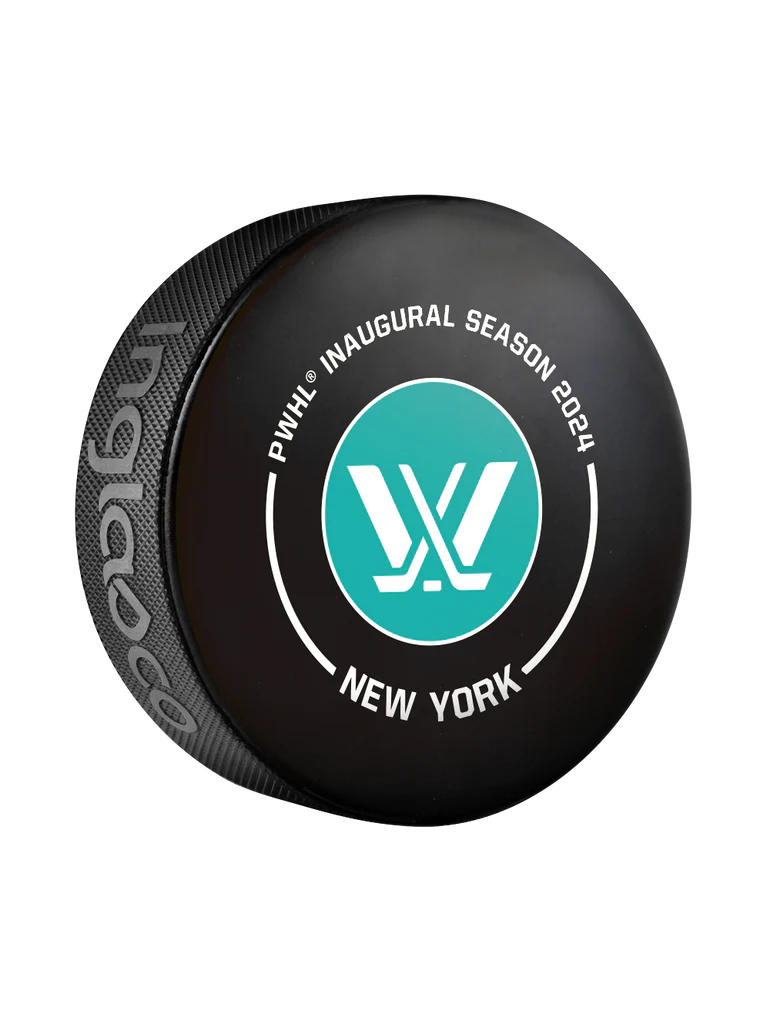 New York PWHL Inglasco 2024 Saison inaugurale Rondelle de hockey sous licence officielle