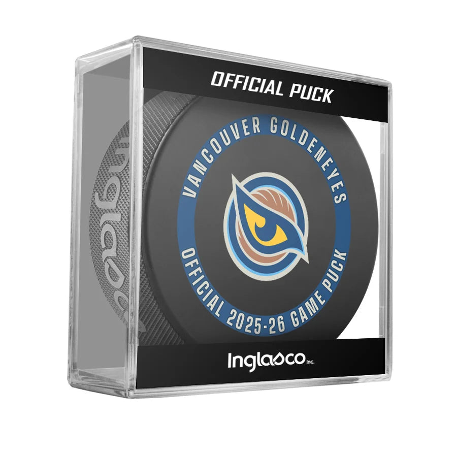 Vancouver Goldeneyes PWHL Inglasco 2025-2026 Officially Licensed Game Hockey Puck