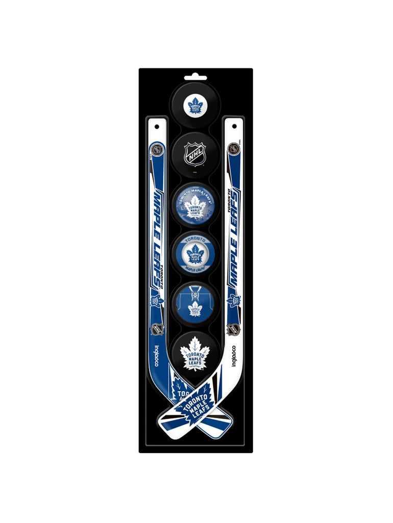 Paquet de 8 mini-bâtons en plastique NHL Inglasco des Maple Leafs de Toronto