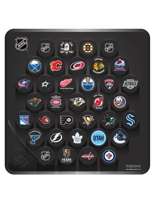 Plaque murale de rondelle de hockey avec logo de base des 32 équipes de la LNH Inglasco